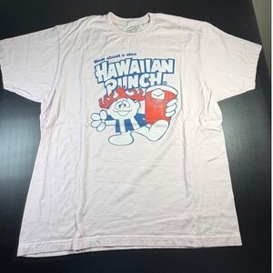 Hawaiian Punch Mens XL Pink Graphic T-Shirt Retro Punchy Mascot Cotton Tee K16